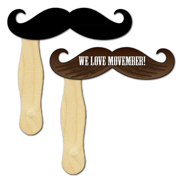 Movember Moustache Hand Sign HF-MOUSTACHE Event Promotions Hand Fans