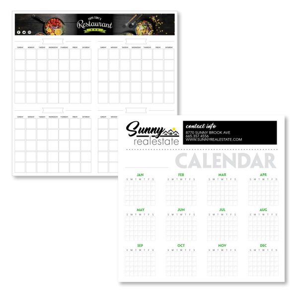 44" x 44" Styrene Perpetual Dry Erase Calendar JJC-3100-S Calendars Perpetual Calendars