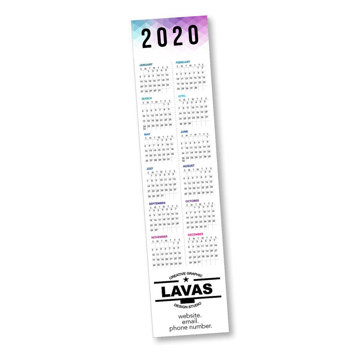 8" Paper Bookmark Calendar | Jay-Line