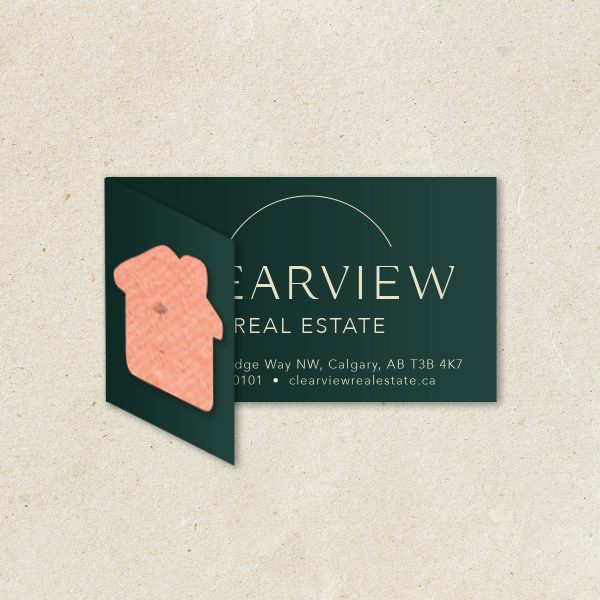 Half Fold Seeded Paper Business Cards