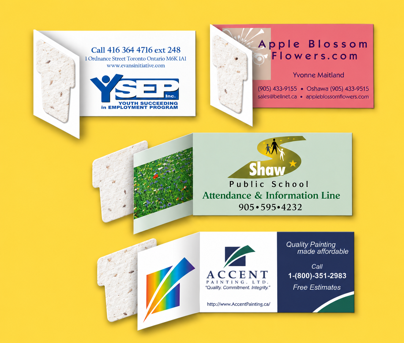 Half Fold Seeded Paper Business Cards