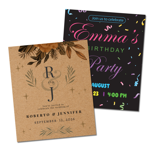Kraft & Epic Black Invite/Post Card