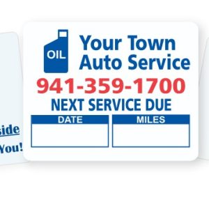 Oil Change Roll Stickers